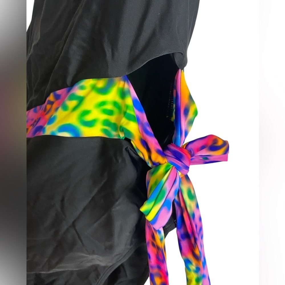 RELLECIGA Black One-Piece Swimsuit with Vibrant Accents - Picture 4 of 5